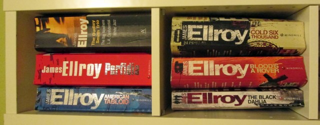 Residing in my narrow bookshelf, at 90° in the clockwise direction